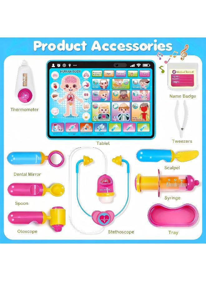 LBMT Doctor Kit for Kids Pretend Play Educational Doctor Toys,Interactive Doctor Tablet with Sound & Music,Doctors Pretend Playset with Stethoscope,Kids Pretend Play Medical Toys Set for Ages 1-5,Ideal  Birthday/Festival Gifts for Toddlers - Image 2